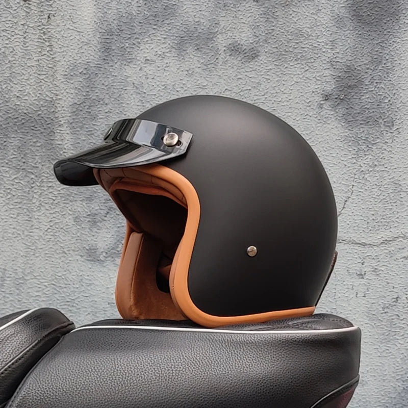 DOT Approved Retro Motorcycles Helmets 3/4 Open Face Helmet Moto Suitable For Men And Women