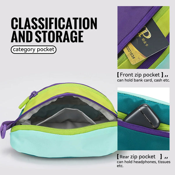 WRELS Casual Crossbody Bag Sports Travel Shoulder Bag Large Capacity Adjustable Fanny Pack Multi-function Hiking Walk Sling Bag