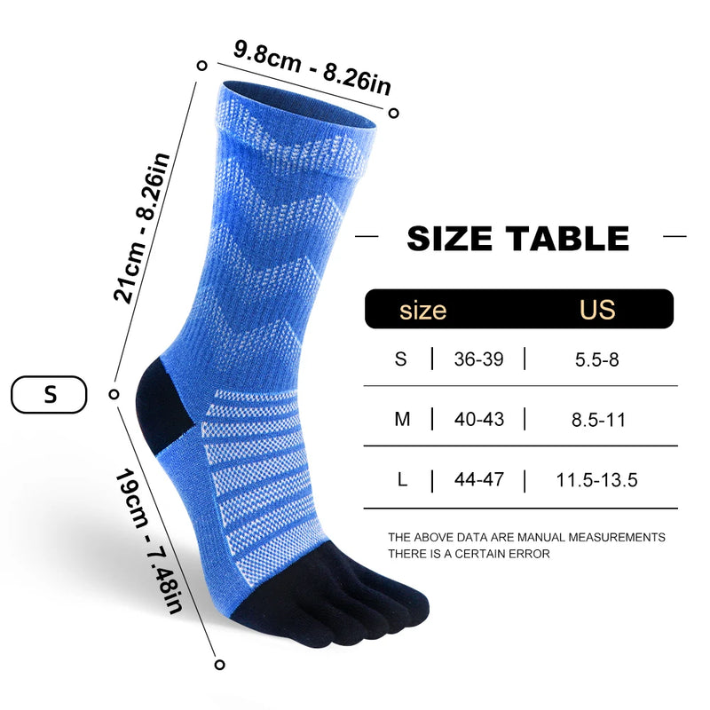 WRELS 1/3 pairs Merino Wool Socks For Men Thick Warm Hiking Running Cushion Crew Socks Merino Wool Sports Five Toe Socks