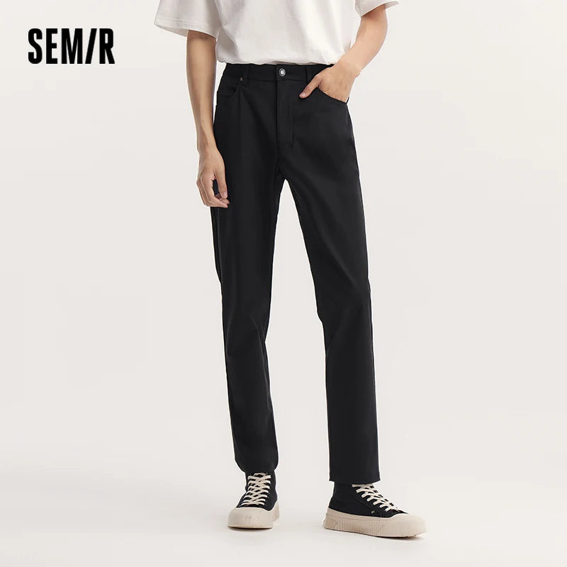 Semir Men Pants Comfortable Slim Tapered Work Commute Easy Care Stretch 2026 Autumn Casual Style Long Trousers Daily Wear