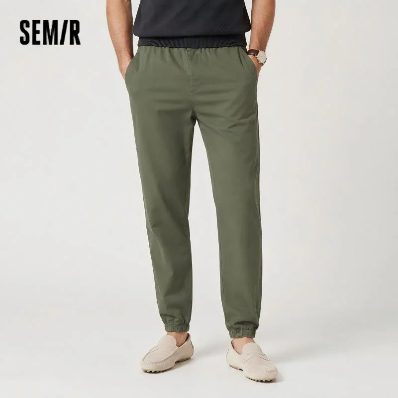 Semir Skinny Pants Men Spring Solid Tapered Slim Fit Commute Basic Versatile Casual Youth Long Trousers