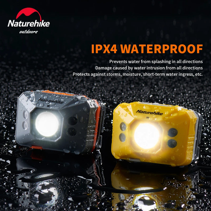 Naturehike Hiking Fishing Light Ultralight Waterproof Mini Head Lamp Portable USB Rechargeable Sensor Headlamp Camping Light