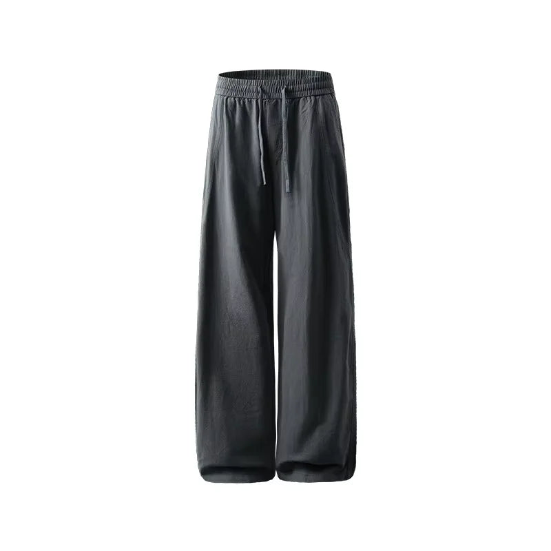 DUKEEN Men's Tencel Lyocell Wide Leg Pants Summer Breathable Lightweight Loose Fit Straight Leg Casual Trousers