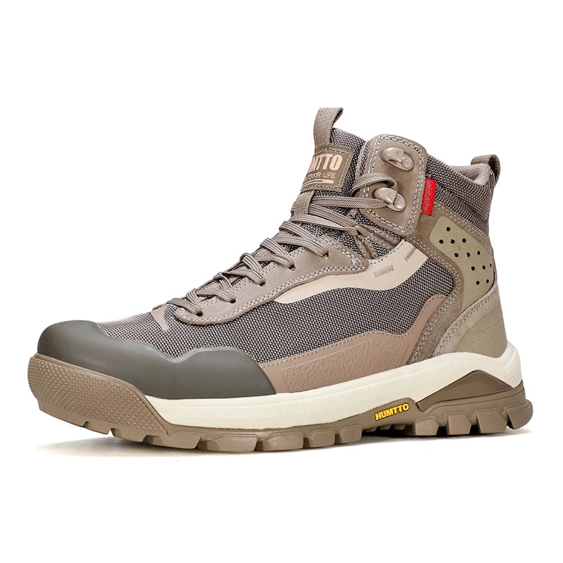 HUMTTO Mens Hiking Boots Breathable Sneakers for Man Outdoor Sneakers Genuine Leather Men Sports Shoes Winter Wool Trekking Shoe