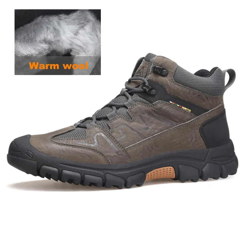HUMTTO Outdoor Snow Men's Sports Shoes Warm Hiking Shoes for Men Winter Camping Trekking Boots Non-slip Safety Work Sneakers Man