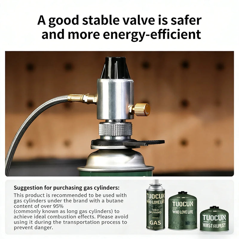 Cylinder Adapter Gas Cylinder Pressure Regulator Cartridge Stable Output for Low-Temperature and High-Altitude Environments Fuel