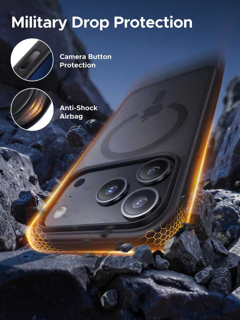 UGREEN Black Magnetic Case for iPhone 17 16 Pro Max Case Shockproof Cover for iPhone 17 Pro Max Plus 17pro Macsafe TPU Cases
