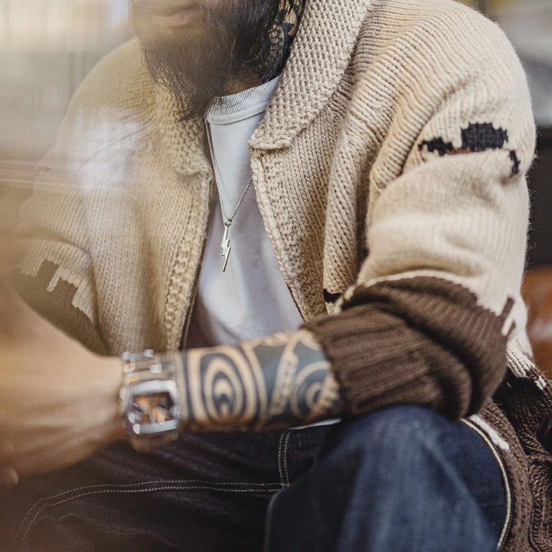 អាវយឺត Maden សម្រាប់បុរស ប៉ាក់បែប Retro សម្រាប់បរបាញ់ អាវក្រៅពណ៌កាគី អាវក្រៅទន់ៗ ក្តៅៗ រដូវស្លឹកឈើជ្រុះ រដូវរងា សម្លៀកបំពាក់បុរស