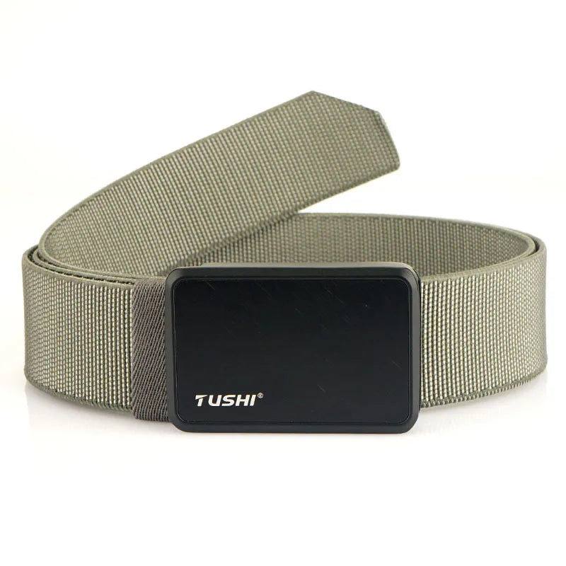 2026 New Aluminum Alloy Buckle Tactical Belt Elastic Material Woven Belts Stylish Casual Girdle for Young Men