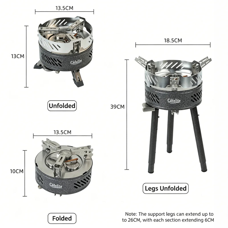 Camping Gas Stove Portable Split Burner Preheating Tube 8800W High Power  Wind Shield Folding Legs Butane For Hiking Fishing