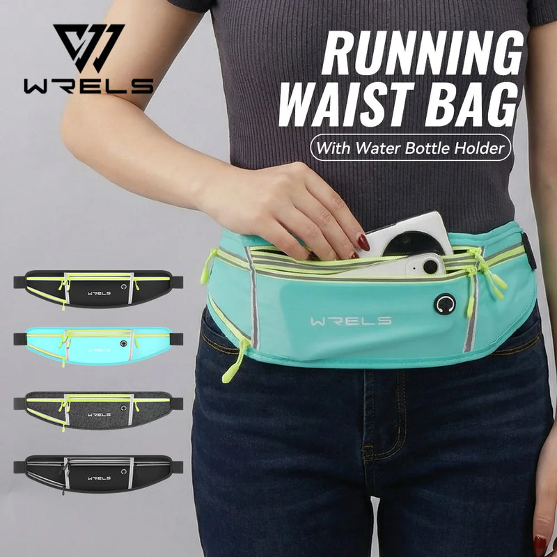 WRELS Outdoor Waterproof Invisible Sports Waist bag Belt Fitness Professional Multifunction Slim Running Belt for Hiking Travel
