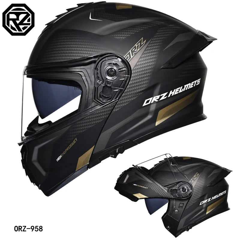 DOT certified motorcycle helmet dual lens cross-sectional helmet safety modular flip cover full face helmet for men and women
