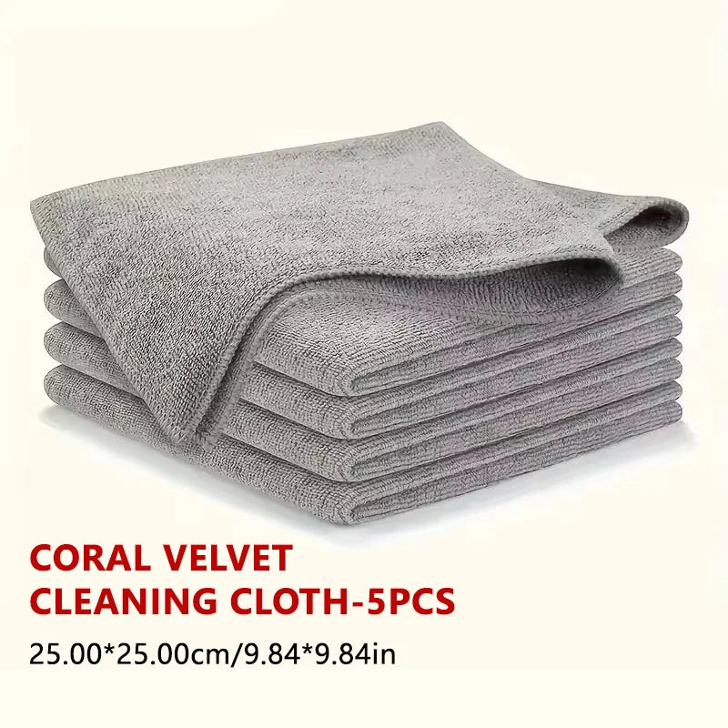 SEAMETAL 5/10pcs Microfiber Cleaning Cloths Lint Free Car Cleaning Towel Cloths Reusable Towels Absorbent for Car Home Cleaning