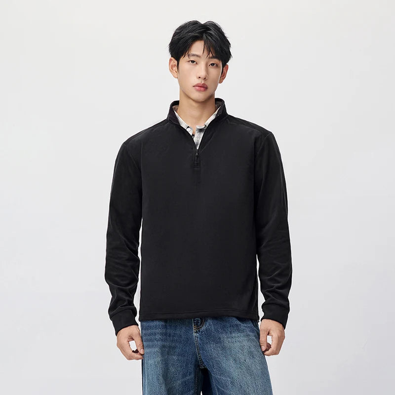 អាវយឺតប៉ាក់ Semir សម្រាប់បុរស ទម្ងន់ស្រាល ធ្វើពីរោមចៀមប៉ូល ពាក់កណ្ដាលអាវ 2026 ថ្មីសម្រាប់ពាក់ប្រចាំថ្ងៃ រដូវរងា រចនាប័ទ្មធម្មតា សម្រាប់អាកាសធាតុត្រជាក់