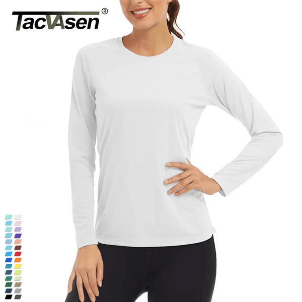 TACVASEN UPF 50+ Sun/Skin Protection Quick Dry T-Shirts Womens Long Sleeve Outdoor Performance Tee Shirts Summer Casual Tops