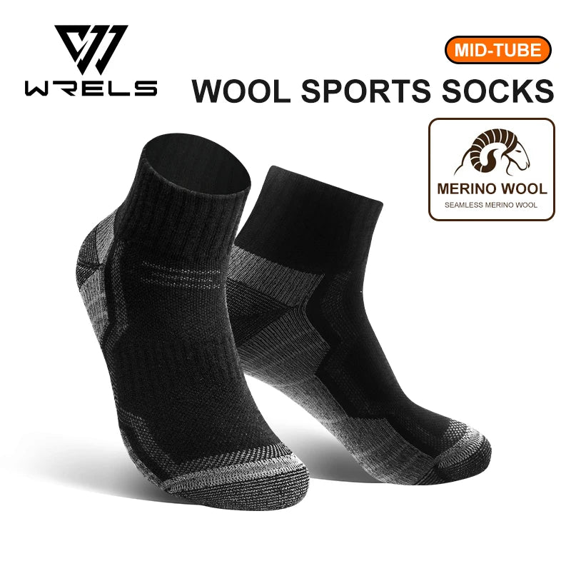 WRELS Merino Wool Socks Unisex Super Thick Thermal Hiking Socks for Cold Weather Compression Running Socks Outdoor Warm Socks