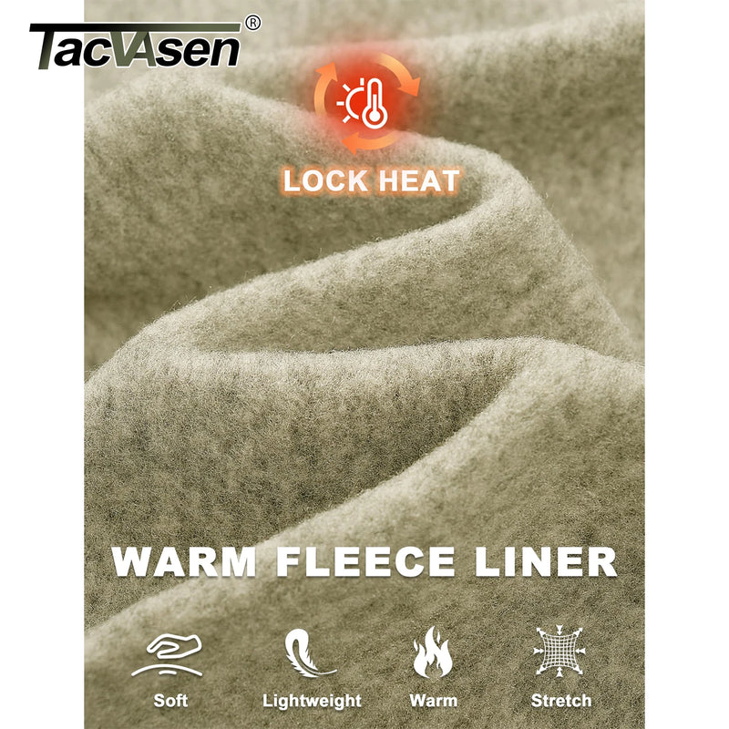 TACVASEN Mens Fleece Work Jackets Lightweight Spring Winter Full Zip Jacket Soft Casual Outdoor Hiking Coats with Zipper Pockets