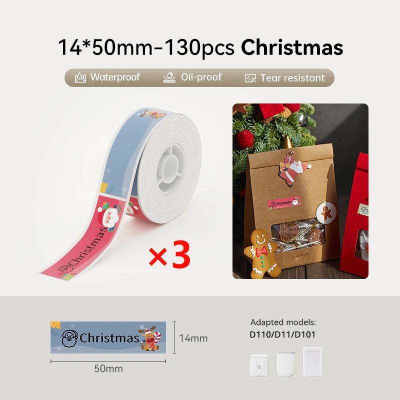 Niimbot Thermal Label Paper 3 Rolls/Set Waterproof Scratch-Resistant Tape Sticker for D110 D11 D101 H1 H1S Smart Label Printer