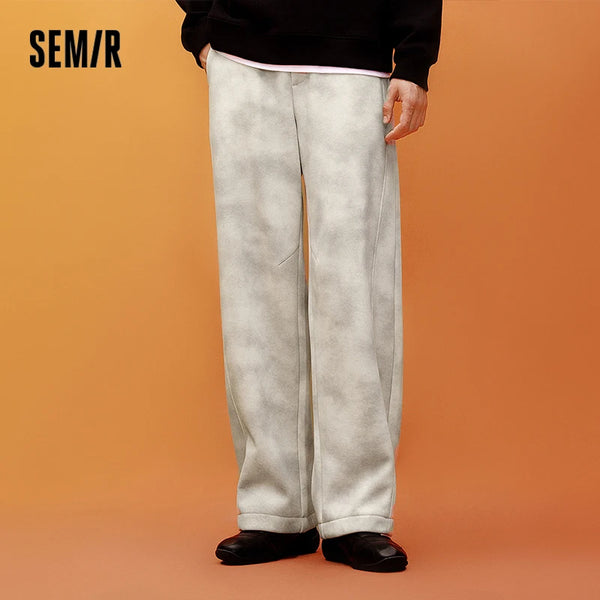 ខោបុរស Semir រាងរលុងជើងកោង លាងសម្អាតពណ៌ 2026 ថ្មីសម្រាប់ពាក់ប្រចាំថ្ងៃរដូវរងា រចនាប័ទ្មទីក្រុង ធម្មតា អាកាសធាតុត្រជាក់ ស្រទាប់