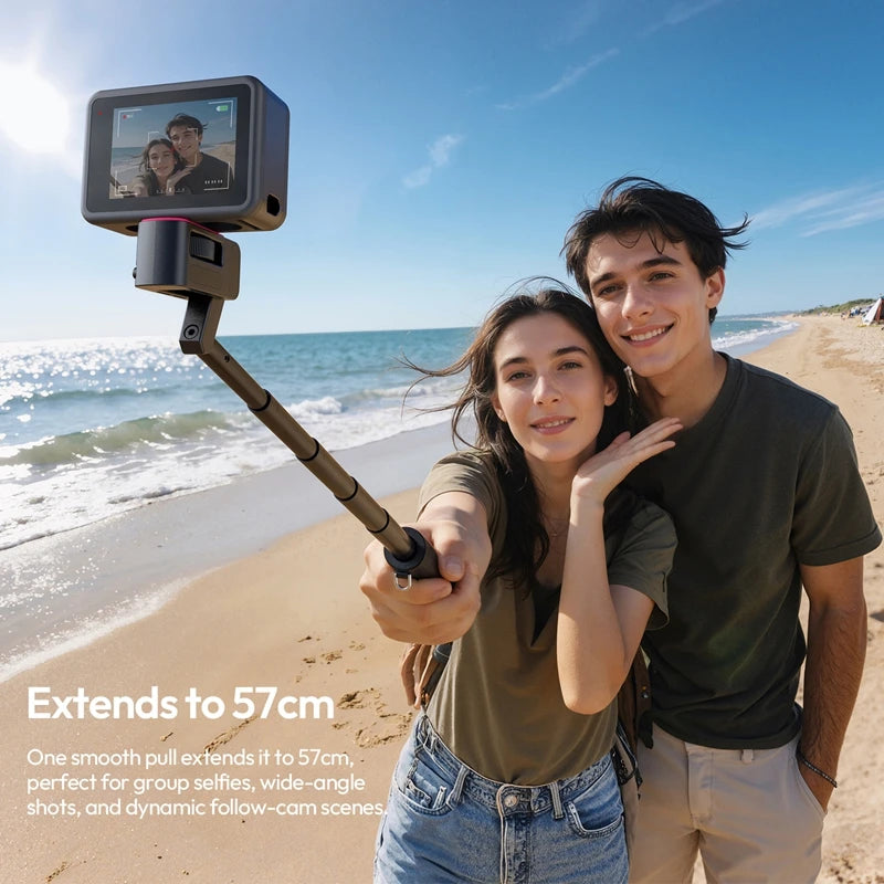 Ulanzi MT98 ដំបងថតរូប Selfie ដែលអាចបត់បាន ជើងកាមេរ៉ាចល័ត សម្រាប់ DJI សម្រាប់កាមេរ៉ា Insta 360 Action Camera អាចលៃតម្រូវបាន 180° ជាមួយវីស 1/4" Vlog Live