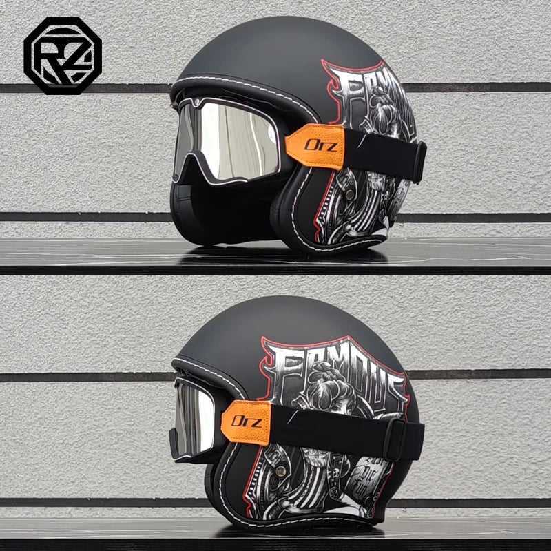2025 High Quality Retro 3/4 Motorcycle Helmet Capacity de Moto Couple Half Helmet DOTcascos para Motos
