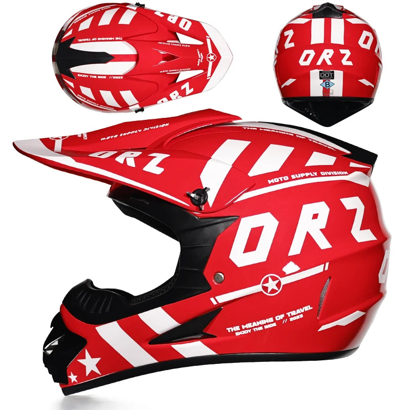 ORZ Latest Off-road Motorcycle Helmet ATV SUV Downhill Mountain Bike DH Car Helmet Cross Helmet Capacetes Motocross Dot Abs
