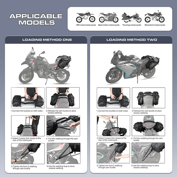 Rhinowalk កាបូបម៉ូតូការពារទឹក 100% ទំហំ 28 លីត្រ 2 ដុំ សមនឹងម៉ូតូ កាបូបចំហៀងសម្រាប់ដាក់ឥវ៉ាន់ធ្វើដំណើរ គ្រឿងបន្ថែមសម្រាប់ដាក់ឥវ៉ាន់
