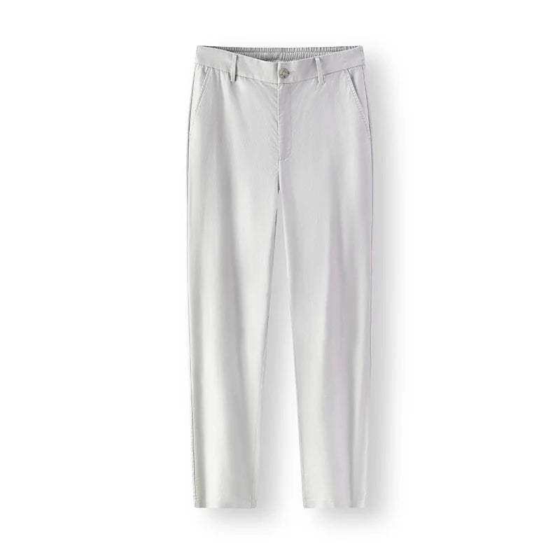 Semir Men Pants Solid 2026 Ankle Length Tapered Elastic Waist Urban Casual Everyday Style Soft Comfortable Daily Wear Trendy