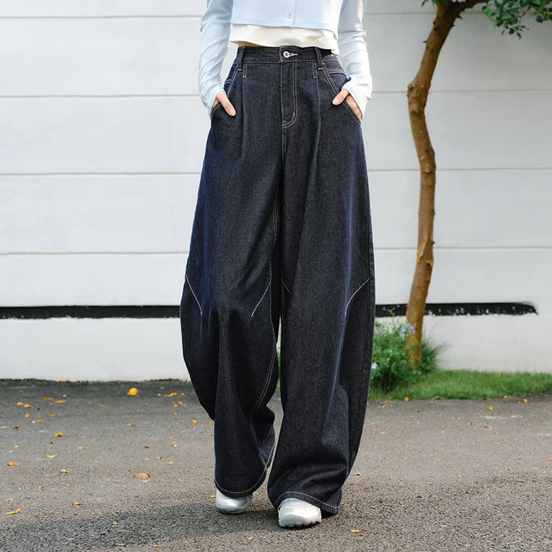 Semir Streetwear Jeans Women 2026 Spring Loose Wide Leg Fashion Style Trendy Casual Fashion Trousers