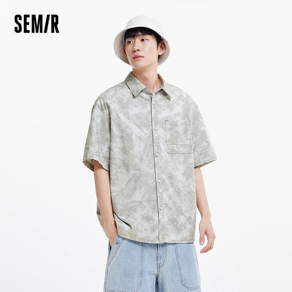 អាវបុរស Semir ឆ្នាំ ២០២៦ ខោខូវប៊យត្រជាក់មានអារម្មណ៍រលុងដៃខ្លីទម្ងន់ស្រាលម៉ូដធម្មតា