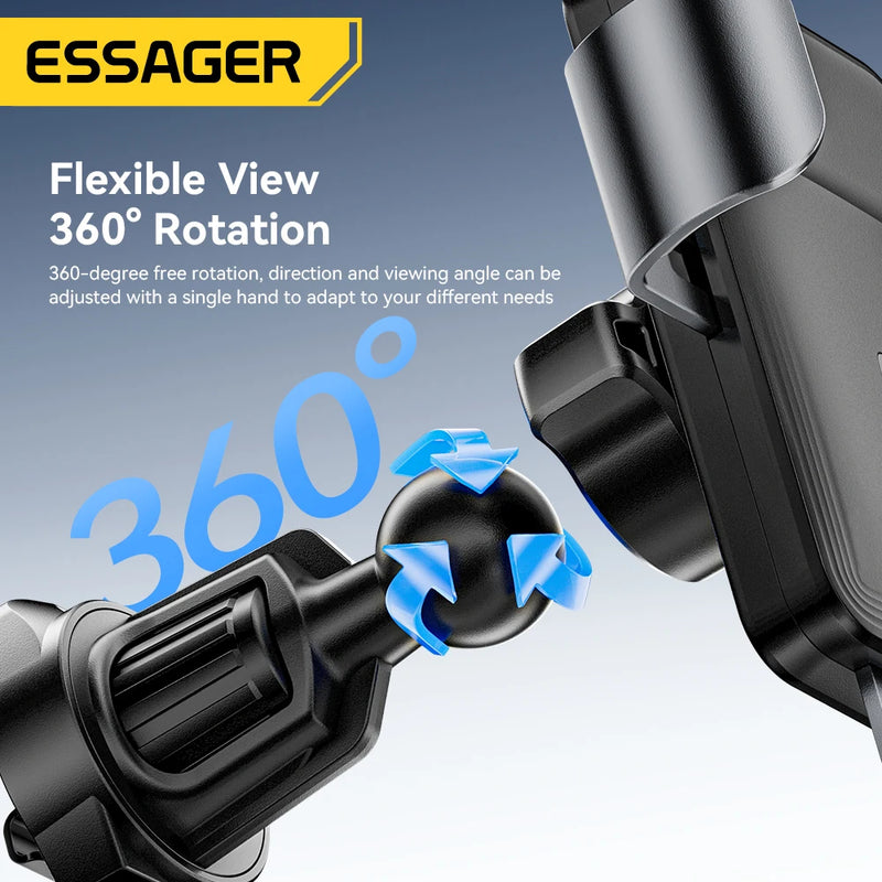 Essager Gravity Car Phone Holder Air Vent Clip Mount Mobilephone Stand For 4.7-6.5 Inch Phone  For iPhone 16 15 14 13 Pro Xiaomi