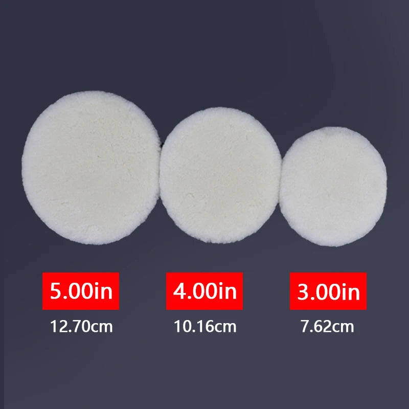 SEAMETAL 3/4/5inch Universal Car Polish Pad Set M10/M14 Soft Wool Machine Waxing Polisher Car Body Polishing Discs Car Accessory