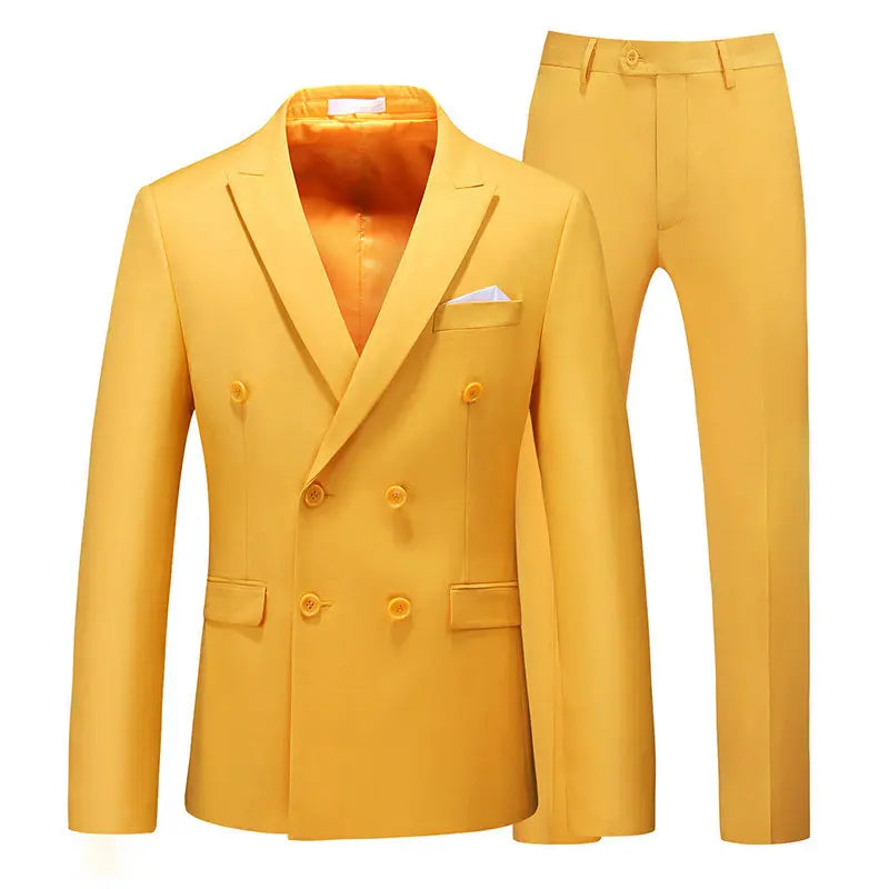 Purple Men's Two-piece Suit,Slim Fit in Asian Sizes,Perfect for Weddings,Parties,and The Office.Red,Blue,Gray,Black,Yellow,Green