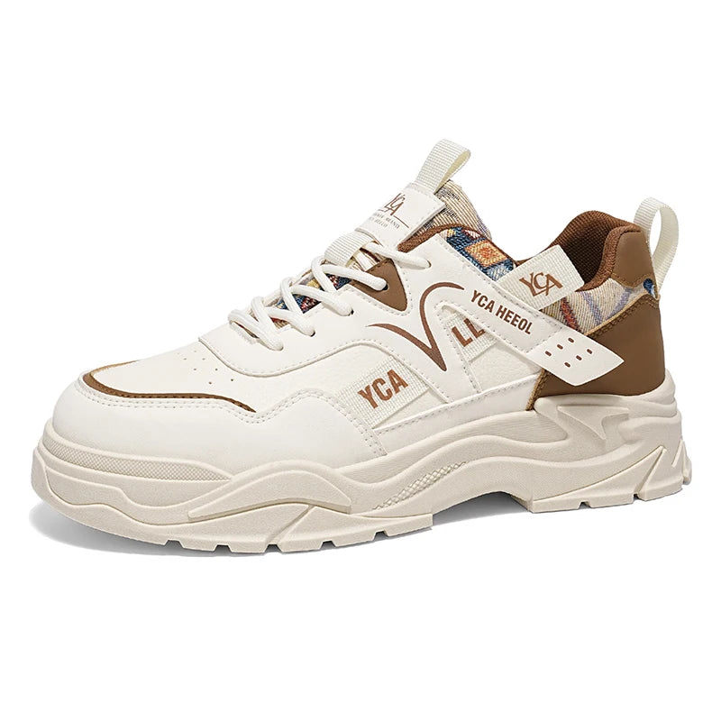 Men's fashion white casual shoes four seasons new breathable light soft-sole non slip comfort walking outdoor sports board shoes