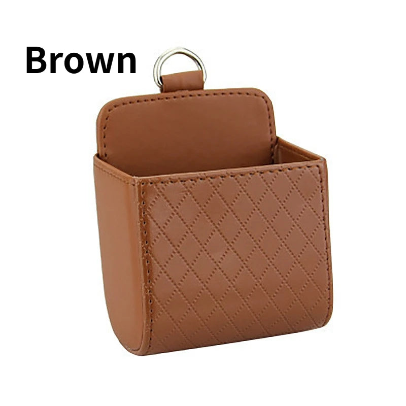 Car Air Vent Mounted Storage Box，Multi-functional storage box | Faux Leather Car Mounted Phone Pouch, Interior Additions