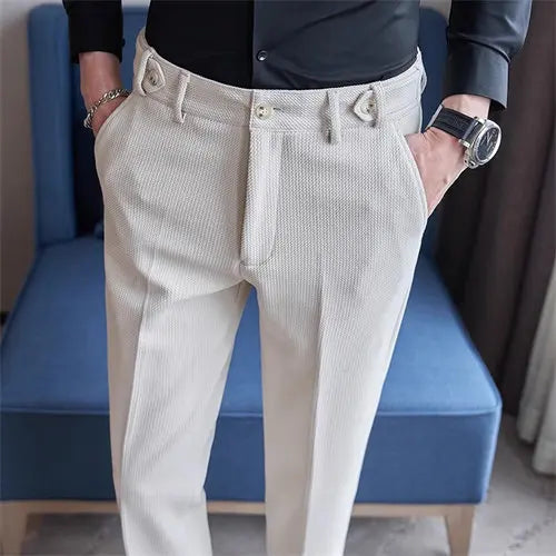 Men's Blue Green Suit Pants, Fashion Slim Dress Trousers, White Black Khaki Pantalones Hombre, Fall/Winter Male Pant Asian Size