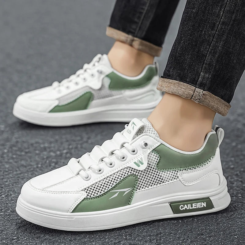 Men's slip on hollow casual shoes summer new breathable lightweight soft-sole outdoor walking shoes fashion sports board shoes