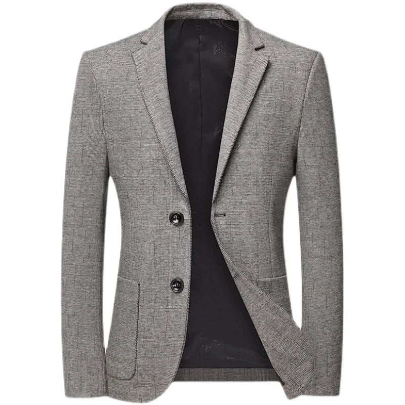 Asian Size Men's Suit Jacket, Single Breasted V-Neck Coat, Business Casual Office Blazer, Purple Blue Gray Black 5XL 6XL 7XL 8XL