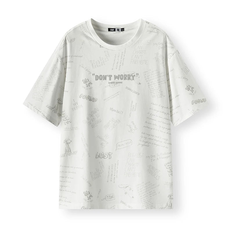 Semir Mens Tshirt 2026 Cute Animal All Over Printed Knitted Pure Cotton Loose Fashion Casual