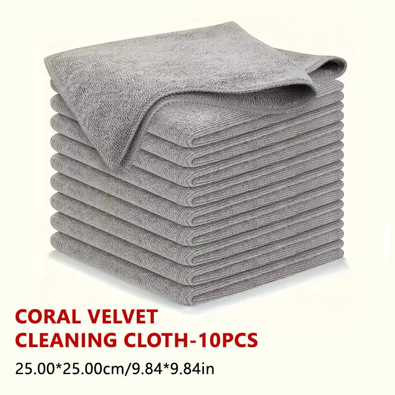 SEAMETAL 5/10pcs Microfiber Cleaning Cloths Lint Free Car Cleaning Towel Cloths Reusable Towels Absorbent for Car Home Cleaning