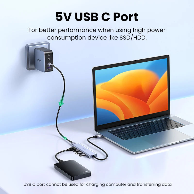 UGREEN USB C HUB 4 Ports Type C to USB 3.0 Hub Splitter Adapter for Laptop MacBook Mac Mini iPad Pro Samsung S25 iPhone 17