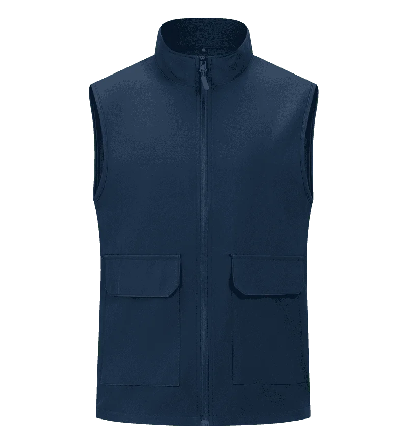 Spring Autumn high-end soft-shell stand-up collar jacket work uniform with logo, 4S store large pocket workwear vest