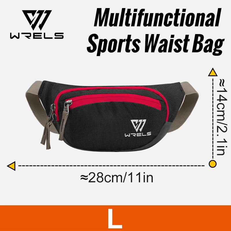 WRELS Fanny Pack Waist Bag Small Waistpack for Jogging Hiking  Adjustable Fannypack Waistpack with Multi-Pockets Sports Beltbag