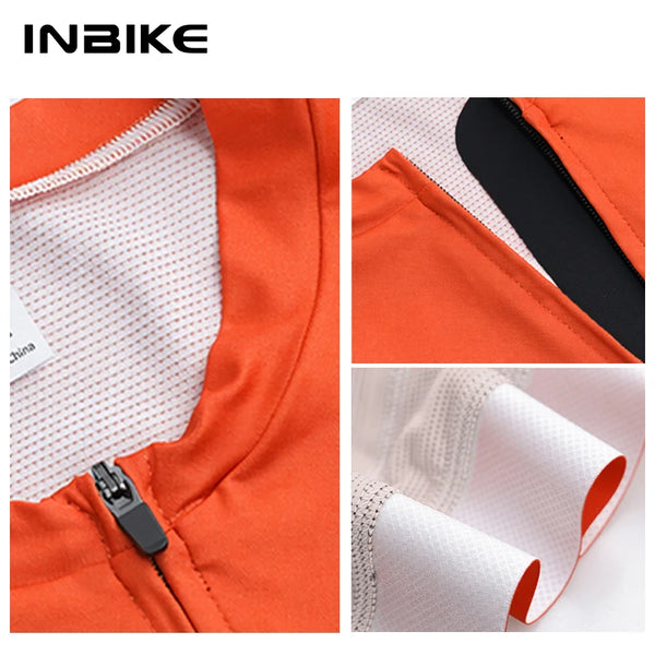 INBIKE Men's Cycling Jersey Short Sleeve Slim Fit Breathable Bike Shirt for Men Road Bike Jersey Biking Clothing Bicycle Shirts
