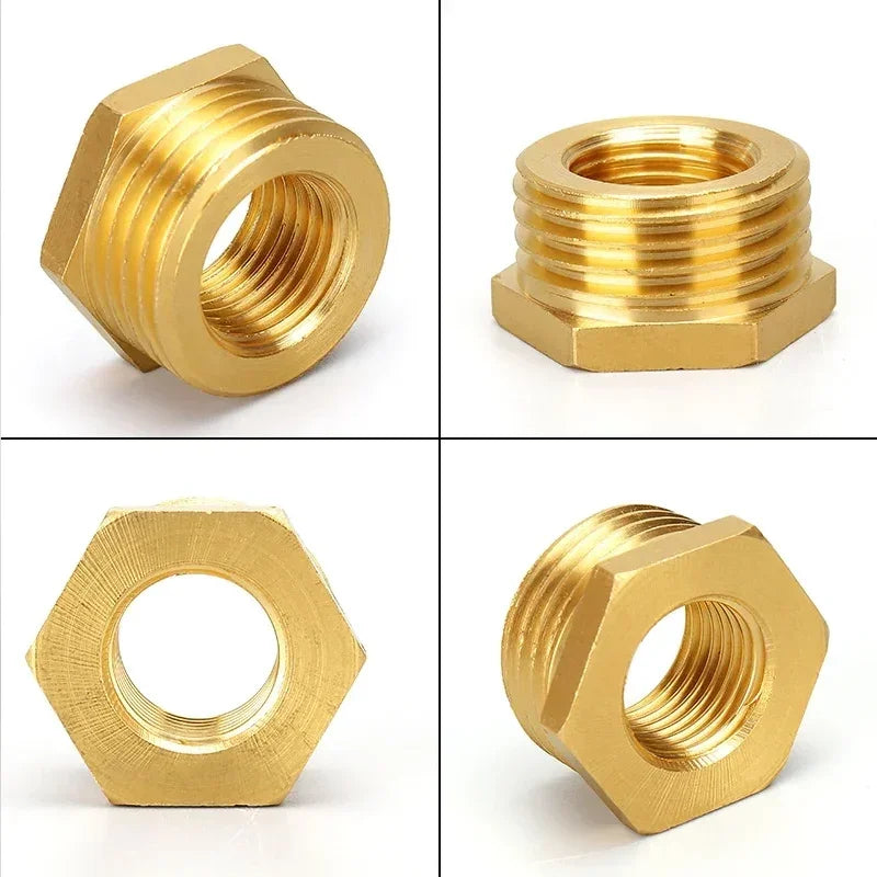 Brass Hex Bushing Reducer Pipe Fitting F To M Threaded 1/8 1/4 3/8 1/2 3/4 Reducing Copper Water Gas Adapter Coupler Connector