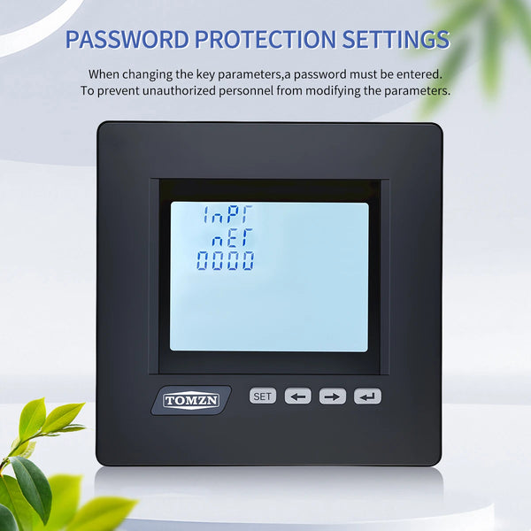 TOMZN RS485 Multifunction Meter, 3-Phase 4-Wire, Current,  with Phase/Line Voltage,Active/Reactive Power Monitoring