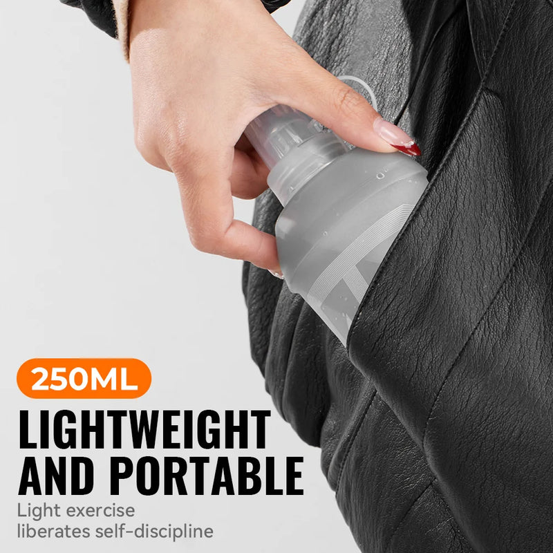 WRELS TPU Soft Water Bottle BPA‑Free Collapsible Flask Leakproof Soft Flask Hiking Climbing Marathon Sports Hydration Pack