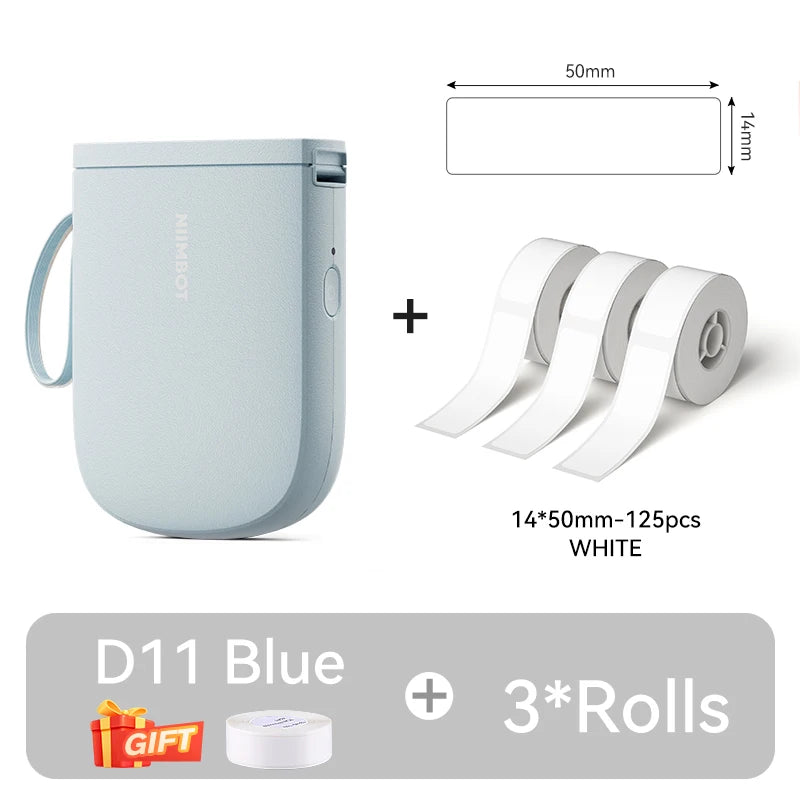 NIIMBOT D11 New Version Label Printer Mini Portable 300DPI Bluetooth Wireless Label Maker Name Tag Kitchen Sticker PrintingMaker