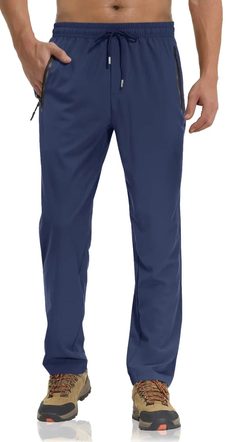 TACVASEN Summer Quick Dry Joggers Hiking Pants Mens Lightweight Casual Running Pants Drawstring Fitness Sports Gym Sweatpants
