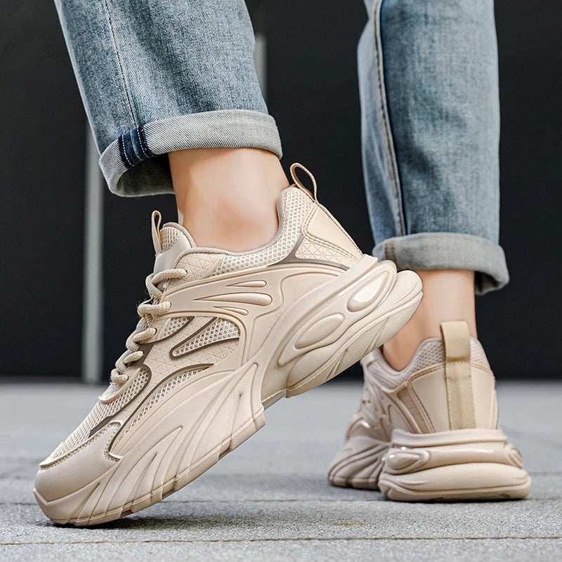 Men's Light Breathable Casual Sports Shoes Four Seasons New Soft Sole Anti-Slip Fashion Outdoor Running Shoes Students Sneakers